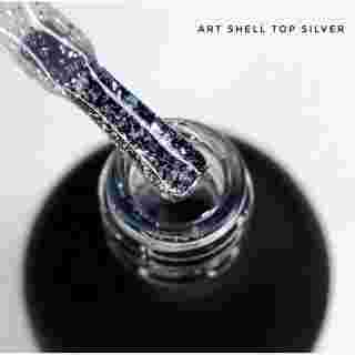 Топ для гель-лаку ART In Detail Shell Top Silver із срібними пластівцями 10 мл