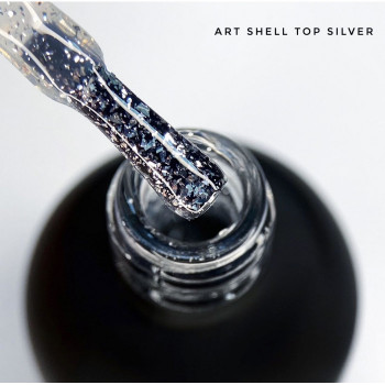 Топ для гель-лаку ART In Detail Shell Top Silver із срібними пластівцями 10 мл