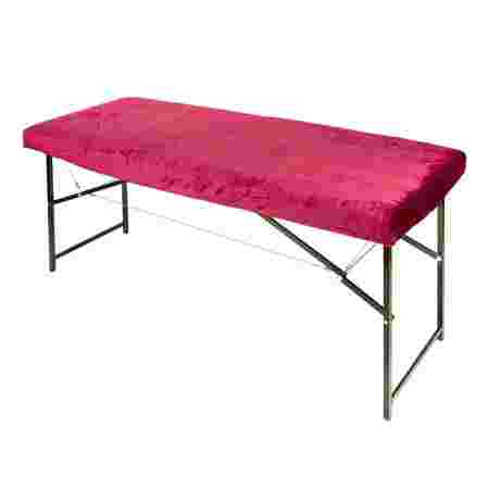 Чехол махровый на кушетку массажный стол Аврора многоразовый (Бордовый)