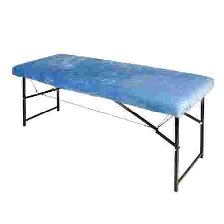 Чехол махровый на кушетку массажный стол Аврора многоразовый (Небесно голубой)