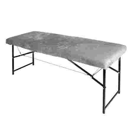 Чехол махровый на кушетку массажный стол Аврора многоразовый (Серый)