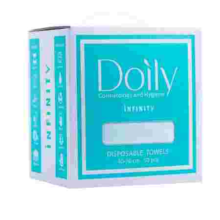 Полотенца Doily Infinity гладкие 40*70 55 гм 50 шт (2*25 шт) в коробке (Мятный)