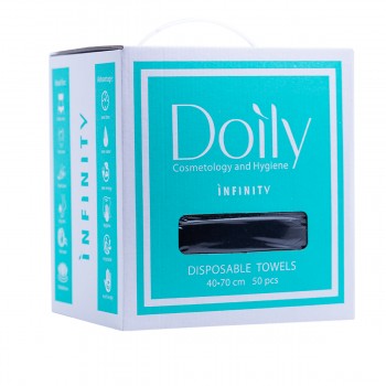 Полотенца Doily Infinity гладкие 40*70 55 гм 50 шт (2*25 шт) в коробке (Черный)