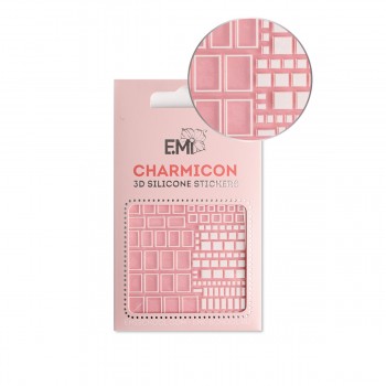 Наклейки для ногтей E.MI Charmicon 3D Silicone Stickers (161 Квадраты белые)