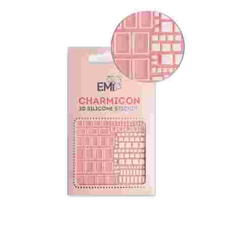 Наклейки для ногтей E.MI Charmicon 3D Silicone Stickers (161 Квадраты белые)