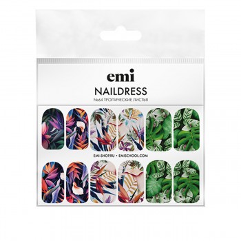 Слайдер-дизайн E.MI NailDress (64 Тропические листья)