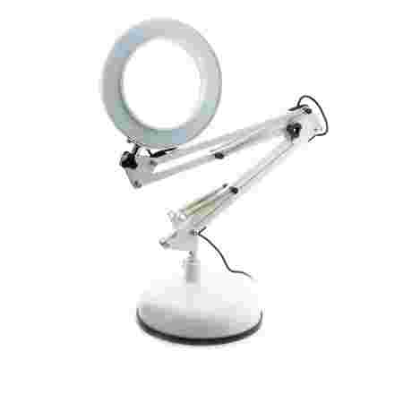Лампа- Лупа LED 8w настол для ман кольцо 105 (USB) (Белая)