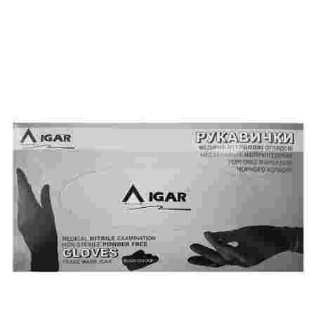 Перчатки IGAR нитриловые нестерильные Черные 200 шт/уп (L)
