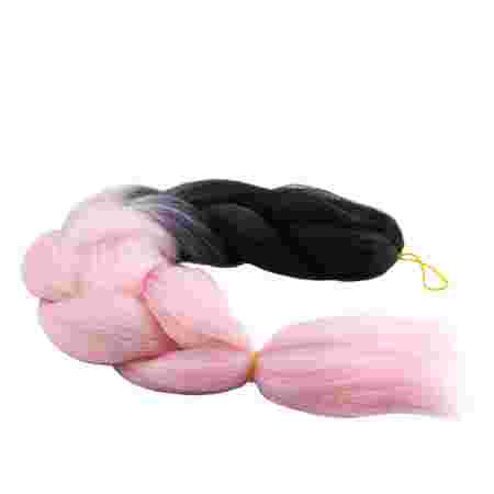 Канекалон омбре 60 см 100 г (черный+бледно-розовый (В5))