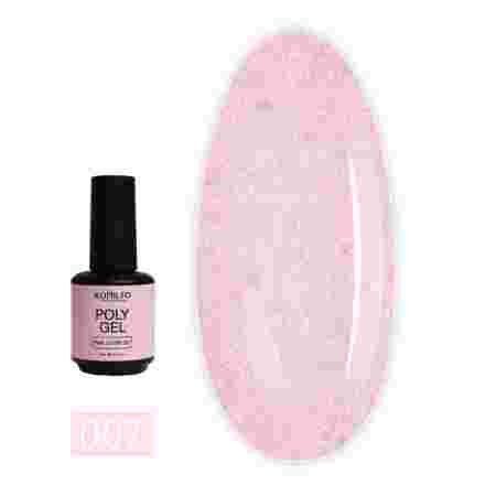Гель KOMILFO  PolyGel 15 г (007 Pink Glitter)