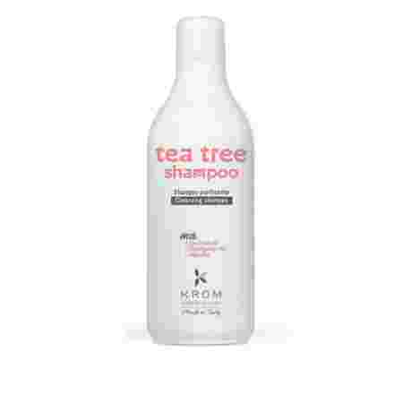 Шампунь KROM TEA TREE очищающий с маслом чайного дерева маслом эвкалипта и ментолом 1000 мл