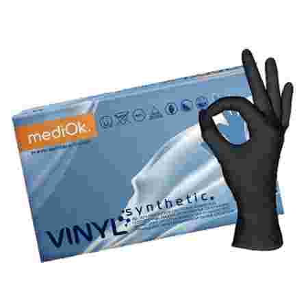 Перчатки виниловые неопудренные MediOk 100 шт (M Synthetic Black)