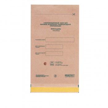 Крафт пакеты Медтест для паровой и воздушной стерилизации, 100х200 мм 100 шт