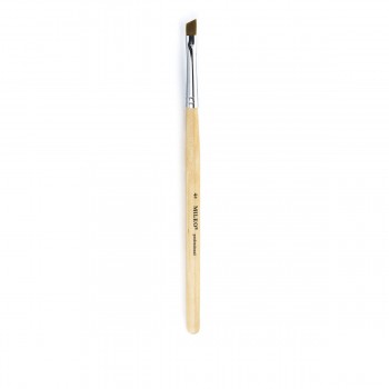 Кисть для геля Mileo Professional скошенная деревянная ручка (№4)