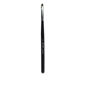 Кисть для бровей скошенная Mileo коричневая черная ручка Professional (№5)