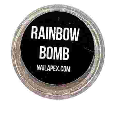 Пыль-втирка NailApex Rainbow (Bomb нежно-розовая с голограммой)