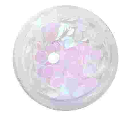 Голограммный декор NailApex 232 кружочки белые с розовым отливом большие