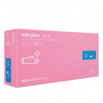 Перчатки нитриловые без пудры нестерильные Nitrylex Pink 100 шт (M)