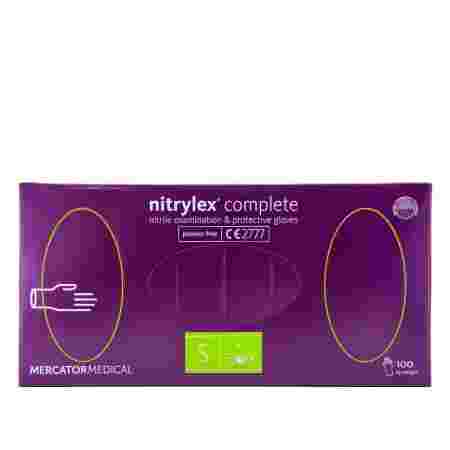 Перчатки нитриловые без пудры нестерильные Nitrylex COMPLETE Violet 100 шт (S)