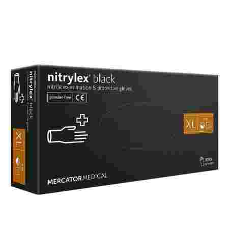 Перчатки нитриловые без пудры нестерильные Nitrylex Black 100 шт (XL)