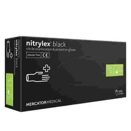 Перчатки нитриловые без пудры нестерильные Nitrylex Black 100 шт (S)
