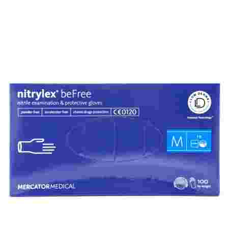 Перчатки нитрил без пудры нестерильные Nitrylex BE FREE Черничный 100 шт (M)
