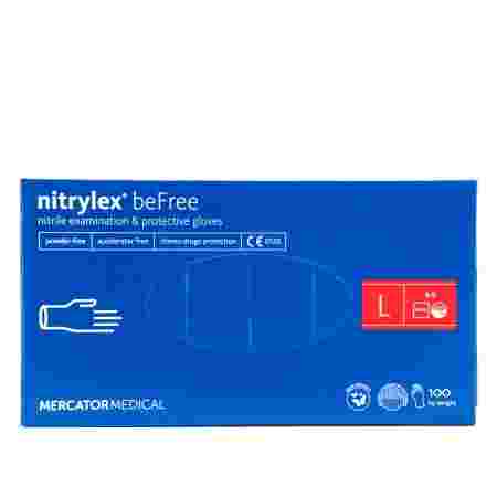 Перчатки нитрил без пудры нестерильные Nitrylex BE FREE Черничный 100 шт (L)