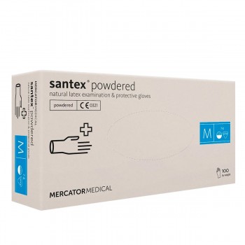 Перчатки латексные Nitrylex припудренные Santex  100 шт (M)