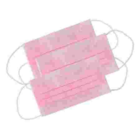Маска защитная медицинская 3-х слойная 100 шт (Розовый)