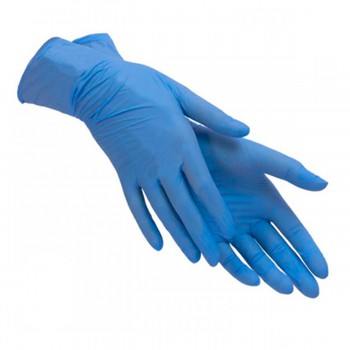 Перчатки нитрил текстуриров на пальцах SFM синий 100 шт (L)