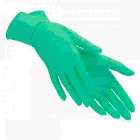 Перчатки нитриловые текстурированные на пальцах SFM Зеленые 1 пара 