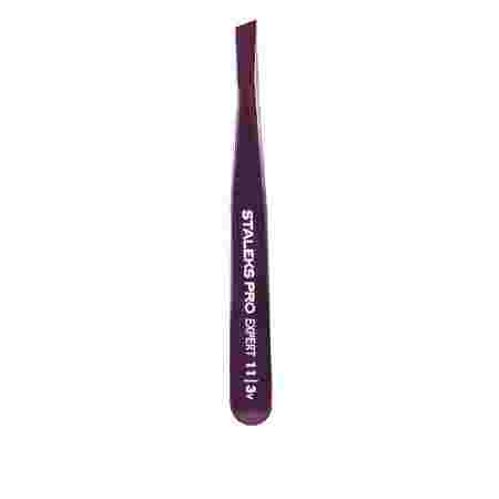 Пинцет Сталекс EXPERT TE-113v широкий скошенные кромки фиолетовый 