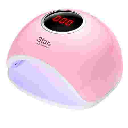 Лампа SUN LED/UV гибридная STAR 5 с дисплеем Розовая 48 Вт