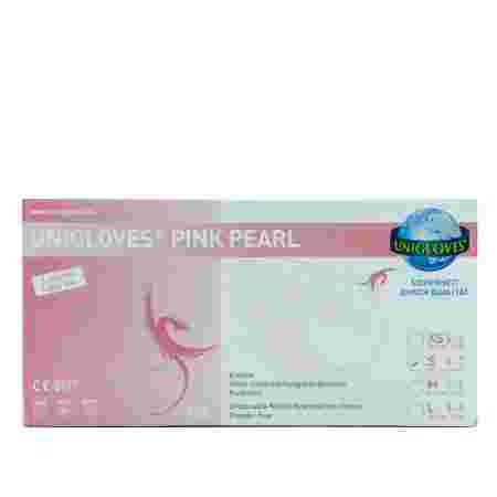 Перчатки нитрил нестерильные неопудренные Unigloves, pink pearl,100 шт/уп. (S)