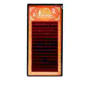 Ресницы в коробке Vivienne SAFARI Цветные 16 линий (0,2*C (10-16) красные кончики