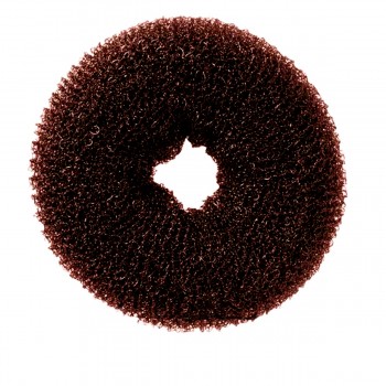 Валик для причесок круглый YRE черный/коричневый 12 см