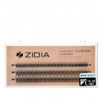 Ресницы ZIDIA Cluster 3 ленты 12D (01*C (9.10.11))